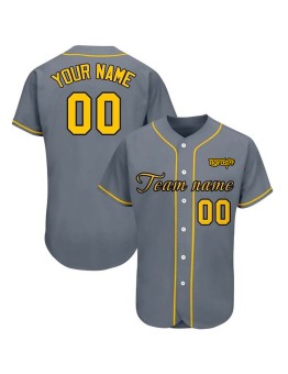Custom Grey Baseball team Jersey for Men/women/youth/kids Full Button Full Sublimation Uniform add with Team Name & Numbers
