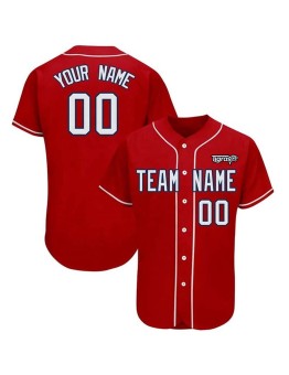 Custom Red Baseball team Jersey for Men/women/youth/kids Full Button Full Sublimation Uniform add with Team Name & Numbers