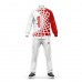 Tracksuit Custom logo And Pattrns 100% Polyester Sublimation White School Uniform Tracksuit