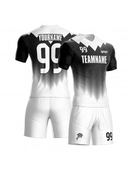  Custom white/black soccer team Goalkeeper uniforms with your team logo , name and number kids&men jerseys and shorts 