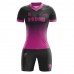 Custom Logo 100% Polyester Sportswear Sublimated Color Pink Slim Women Soocer Uniforms