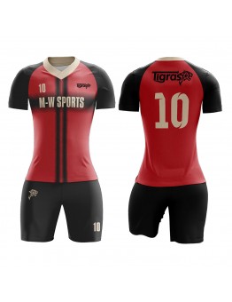Hot Sale Sublimation Football OEM Custom Cheap Red Women Soccer Jersey