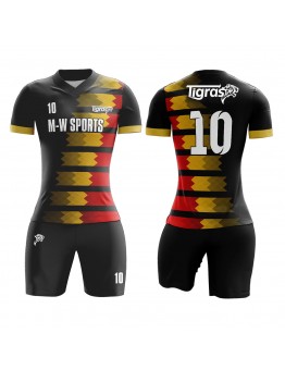 Sublimation Quick Dry Slim Fit Women Striped American Soccer Jersey Design Football Kits